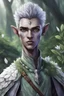 Placeholder: male, teen, dnd changeling, grey skin, white iris, realistic, nature, druid