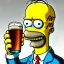 Placeholder: Bald man with a beer, Simpsons style