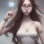 Placeholder: Seting Korean gamer girl , long Brown hair, White headfone, hands on the Chen, round glasses ,elemental face, Unreal Engine 5, highly detailed, highest quality, digital painting, complex 3d render, unreal engine render, insane detail, intricate photograph quality, magnificent, highly intricate, Realistic photography, holding scepter , highly detailed, highest quality, digital painting