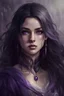 Placeholder: a female noble. twenty four years old. white skin. purple eyes. long black hair. beuatiful face