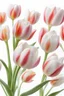 Placeholder: bank tulip flowers. The background is white and clean.