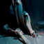 Placeholder: Minimal contemporary abstract oil paintings close up person limbs sinew and concrete fragments illuminated at night style of Justin Mortimer And Francis bacon