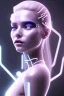 Placeholder: cyberpunk, head, women, portrai, tron sketch of a girl on lined paperA beautiful one nude body of a make up smiling woman blond long hair, alone, high key lighting, volumetric light high details with white stripes and blue eye, smiling with plump pink lips, flowers around, unreal engine petit prince belle fine, profil de trois quart, grand front cosmique, peau bleu cristalline, yeux bleu, perle sur le front long cheveux blond et rose etoilé, cristaux sur le corps, collier de grande princesse, l