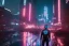 Placeholder: 3D, beautiful, light reflecting, empty future city at night, rainy night, neon, cyberpunk, tron, person with helmet walking, 8k, finely detailed, photo realistic