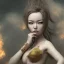 Placeholder: perfect face hitomi tanaka, elemental statue 8k, fog and smoke effect, chakra energy around HDR photograph