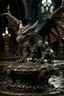 Placeholder: terrifying winged rat dragon hovering above gargoyle sculpture with rattle snake head on underground bone bridge, in the style of fantasy movies, photorealistic, shot on Hasselblad h6d-400c, zeiss prime lens, bokeh like f/0.8, tilt-shift lens 8k, high detail, smooth render, down-light, unreal engine 5, cinema 4d, HDR, dust effect, vivid colors