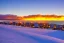 Placeholder: Honolulu Hawaii hotels covered in winter snow and ice at sunrise, winter wonderland