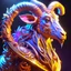 Placeholder: stylized Capricorn with ornaments, epic, fantasy, intricate, hyper detailed, artstation, concept art, smooth, sharp focus, ray tracing, vibrant, photorealistic, textured, centered, 4k