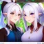 Placeholder: Clear focus, 8k, beautiful lighting, vibrant colors, Elf, White hair, ponytail, hair in between the eyes, up close,