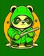 Placeholder: Panda ninja, cartoon style