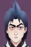 Placeholder: black hair freckles blue eyes young wizard beardsley