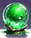 Placeholder: tabletop RPG green cube slime with white sphere inside rpg art no background