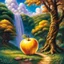 Placeholder: fantasy 90's tcg art of shining golden apple