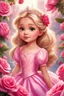 Placeholder: a little girl in a pink dress surrounded by roses, beautiful princess, cute cartoon character, cute cartoon, beautiful pink little girl, disney cartoon, disney princess, disney art, blonde - haired princess, princess, disney artist, princess girl, fairylike, beautiful fairy, disney's princess, antasy character, fairytale artwork, beauty girl, disney character, beautiful female princess