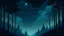 Placeholder: a vector graphic of a misty night sky in the forest
