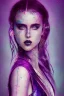 Placeholder: Danish singer MØ face , impressionism Contemporary, purple tones,