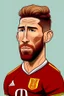 Placeholder: Sergio Ramos Spanish football player ,cartoon 2d