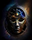 Placeholder: A cosmic mask representing the balance of light and darkness A cosmic clock ticking away the eons