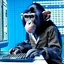 Placeholder: Computer Hacker Monkey. NFT Pixel Art