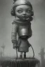 Placeholder: cute girl and litlle monster, Style John Kenn Mortensen,