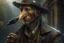 Placeholder: arafed man bird wearing a hat and jacket with a long beak, vintage, from witcher (2021), portrait photoreal, taking tobacco snuff, trending on artstatio, from the game pathologic 2, 2 0 1 4. modern attire, thomas