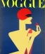 Placeholder: Front Cover of Vogue. Art by "Eduardo García Benito" "Benito". Striking covers in which he combined geometry with color contrasts in an impressive way. End of the roaring twenties of the twentieth century.