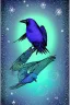 Placeholder: Aquarius zodiac sign, crows, blue, green, grey, hyper realistic