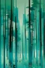Placeholder: A cyan forest with noisy beetles painted by Lyonel Charles Feininger