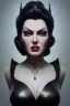 Placeholder: Lana Turner as evil queen in black leather, leather, busty, cleavage, angry, stern look. character design by cory loftis, fenghua zhong, ryohei hase, ismail inceoglu and ruan jia. unreal engine 5, artistic lighting, highly detailed, photorealistic, fantasy