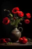 Placeholder: a still life of a vase full off poppys