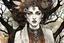 Placeholder: Abraham Rattner , Egon Schiele, Oskar Kokoshka style abstract expressionist, funk art, full body comic book illustration of a young pagan druid priestess in an ancient ritual grove, asymmetric harmony, intricately detailed, highly detailed facial features, ethereal, elemental, otherworldly, the smell of the ancient essence of eternity, boldly inked in vibrant natural color