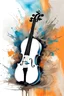 Placeholder: a painting of a violin sitting on top of a table, fine swirling lines, color ink explosion, on a canva, intertwined a dissolving, dancing elegantly over you, orange and blue, a painting of white silver, flowing tendrils, muddy colors, connectedness, Carne Griffiths illustration »