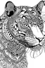 Placeholder: Coloring book of image leopard with intricate pattern style of inside of it, no colour,no shading,thick lines, clean lines art, plain art,sketchbook,drawing line art,monoline,no darking, line art,graphic design.