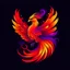 Placeholder: Make phoenix with red, orange, purple color, agresive, cool, king