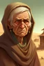 Placeholder: dnd, fantasy, high resolution, portrait, an old lady with a disgusted angry face demanding to speak with a manager,in a desert town