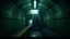 Placeholder: GAME CONCEPT ART .two poin perspective.Station platform and stairs .Inside the old subway tracks, . Low light and closed green moss walls. Like the original design of the game space ,digital art.landscape,far camera old painting,2 Chen and George Hopper, Rembrandt lighting, a dark green color scheme, ethereal light. --ar 13:16 --v 6. 0 metro game