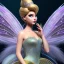 Placeholder: Tinker Bell fairy,detailed eyes, disturbed expression.intricate detaile,thnically accurate face, intricate head dress,intricate fairy dress, detailed hair, detailed feathers,fairy wings use dynamic palette, accurate proportions, high contrast black smokey bokeh background. d & d style.