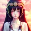 Placeholder: Japanese girl with big brown eyes and long black hair with bangs, cute, beautiful, kawaii, anime