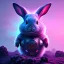 Placeholder: pixar style anamorphic cute cyberpunk rabbit baby, smiling, full body, magenta puffer jacket, manila city backdrop, hyper realistic, unreal engine 5, 16k,cinematic background