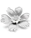 Placeholder: no prospects, jewel, silver material, glitter, flower shape, Flat