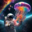 Placeholder: Astronaut holding a rainbow jellyfish in space, nebula in bakcground, Liquid Structure, Splash, professional, Photography, Intricate Patterns, Ultra Detailed, Luminous, Radiance, beautiful, Ultra Realism, Complex Details, Intricate Details, 16k, HDR, High Quality, Trending On Artstation, Sharp Focus, Studio Photo, Intricate Details, high contrast, bright vibrant colors