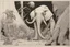 Placeholder: Inking art, Jean Giraud Moebius, John Romita, Milton Caniff, Alex Raymond, John Buscema, An alien beast that looks like a cross between an elephant and a rhinoceros, a snake, and a mantis.
