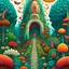 Placeholder: The Wonder Comb's Whimsical Journey to Wonderland in the style of detailed botanical illustrations, colorful cartoon, exotic atmosphere, 2d