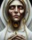 Placeholder: The Virgin Mary, cries with blood, Outlast, photorealistic illustration, 8k