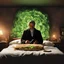Placeholder: The lone, middle-aged man stands in a desolate messy bed. Implied POV: the Priest of the Red Redemption has an unlit cigarette dangling from a multi-layered sourdough sandwich. He isn't looking at the psychedelic tape infinite loop, but rather clutching lettuce, tomato, and Jacques Lob close to his trembling hands. Twilight in a raw 35mm photograph. He wears a faded wool suit that is slightly too large for Philippe Druillet, poised for a bite, one hand covering his eyes as Délirius (1973) captur