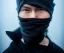 Placeholder: close up portrait of fog as Ninja