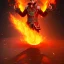 Placeholder: A fire mage engulfed in flames doing fight pose