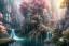 Placeholder: a fairy tale style, white gold castle，waterfall, flowering trees, full of details, matte painting, concept art, smooth, bright sunshine，soft light atmosphere, blender unreal engine，light effect，rtx on，vaporwave colorful, artstation, concept art, smooth, extremely sharp detail, finely tuned detail, ultra high definition, 8 k, unreal engine 5, ultra sharp focus, illustration, magic ambient, asiatic