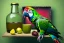 Placeholder: nature morte parrot surrealism
