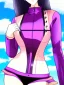 Placeholder: beautiful female in latex jacket anime. frame